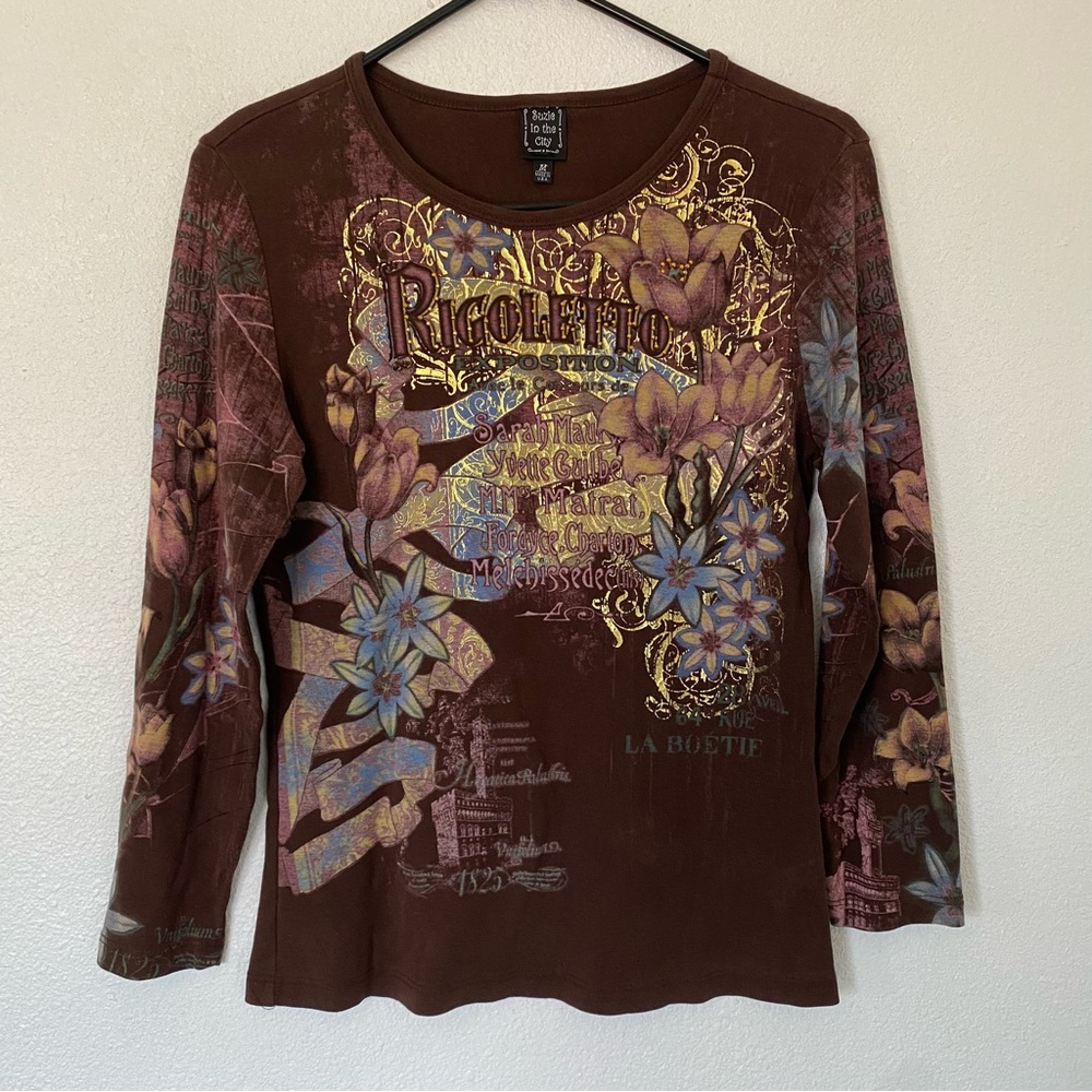 Suzie in the city y2k brown shirt